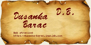 Dušanka Barać vizit kartica